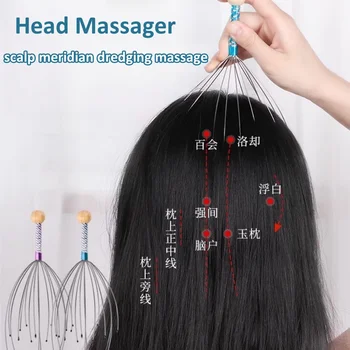 Relaxer Gehirnmassage Octopus Kopfmassagegerät Kratzen Kopfhaut Entspannung Linderung Körpermassagegerät