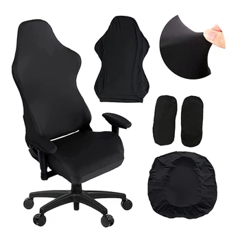 Gaming Stuhl Abdeckungen Mit Armlehne Spandex Splicover Büro Sitz Abdeckung Für Computer Sessel (4 Stück)