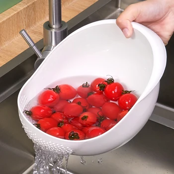 Reis Sieb Kunststoff Sieb Küche Abflusskorb mit Griffen Reisschüssel Sieb Sieb Korb Waschbecken Abfluss