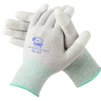 MECHANIC AS02 Elastizität Rutschfeste Kohlefaser-Handschuhe für die Reparatur elektronischer Teile