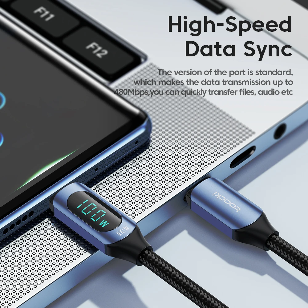 USB-C auf USB-C Kabel 100 W mit Wattanzeige – Bild 4
