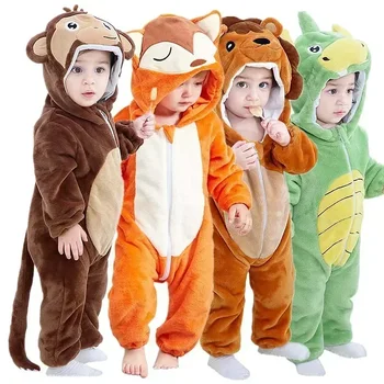 Baby Strampler Winter Kigurumi Löwe Kostüm Für Mädchen Jungen Kleinkind Tier Overall Säuglings Kleidung