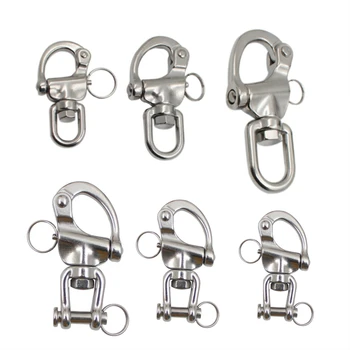 Drehbarer Schäkel aus Edelstahl 316, Schnellspanner, Bootsankerkette, Augenschäkel, drehbarer Karabinerhaken