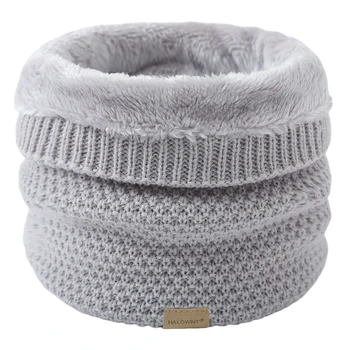 Winters chal für Frauen Männer warme Baumwolle gestrickt gebürsteten Hals wärmer Kreis Ski kletter schal