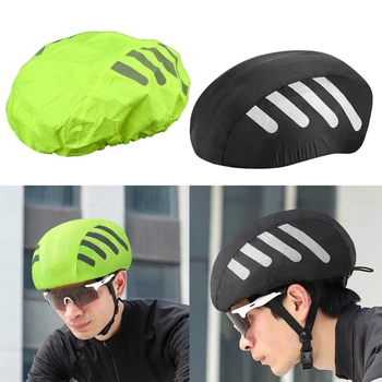 Fahrradhelme Regenschutz mit reflektierenden Streifen, wasserdicht, winddicht, Schutzabdeckung