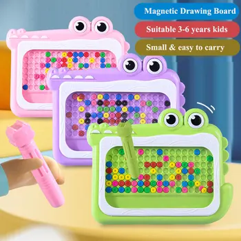 Kinder Magnetische Perlen Doodle Bord mit Puzzle Stift Zeichnung Spielzeug für Kinder 3-8 jahre Montessori