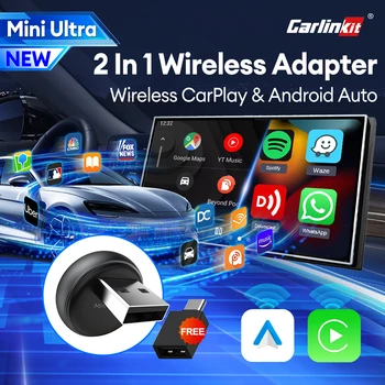 Mini Ultra 3 CarlinKit Wireless Android Auto & CarPlay Adapter 2,4 GHz & 5 GHz WiFi BLE Auto Connect OTA