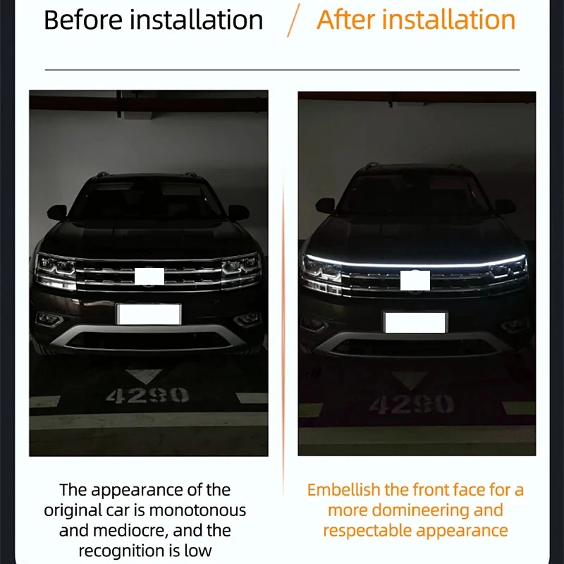 150 cm LED Tagfahrlicht Scan Start Auto Motorhaube Dekorative – Bild 3