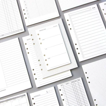 A5 A6 Loseblatt-Notizbuch, Nachfüllung, Spiralbinder, Innenseite, Tagebuch, wöchentlicher Monatsplaner