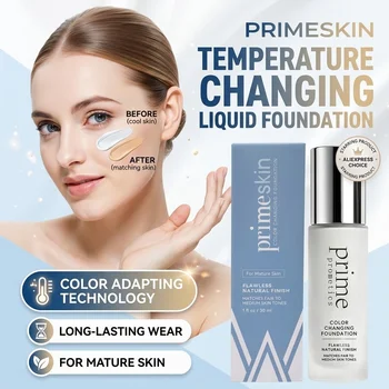 Prime Prometics Farbwechselnde Foundation 30ml Farblich Abgestimmtes Flüssiges Make-up Makelloses Natürliches