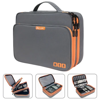 Mehrschichtiger Organizer für elektronische Zubehör, Aufbewahrungshandtasche mit Vordertasche