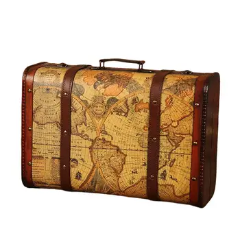 Vintage-Koffer mit Griff, Koffer, Foto-Requisiten, Holzkoffer, dekorative Box, Koffer, Holztruhe
