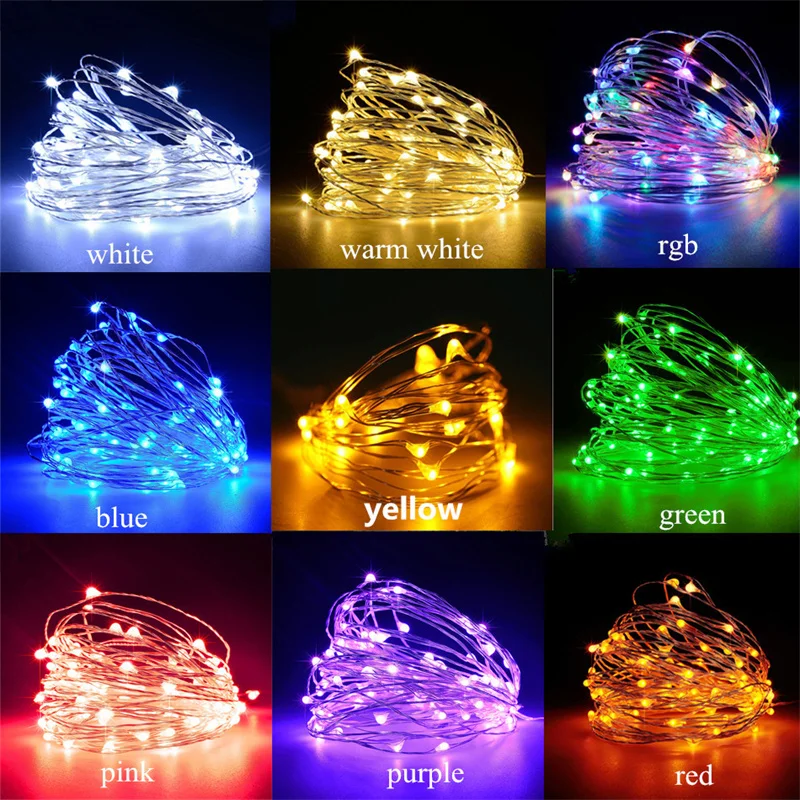 USB LED Lichterketten Kupferdraht Schnur 20m 200led Urlaub – Bild 6