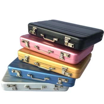 Aluminium-Aufbewahrungsbox Geschäfts-ID-Kreditkartenhalter Mini-Koffer Bankkarten-Box Schmuckorganizer