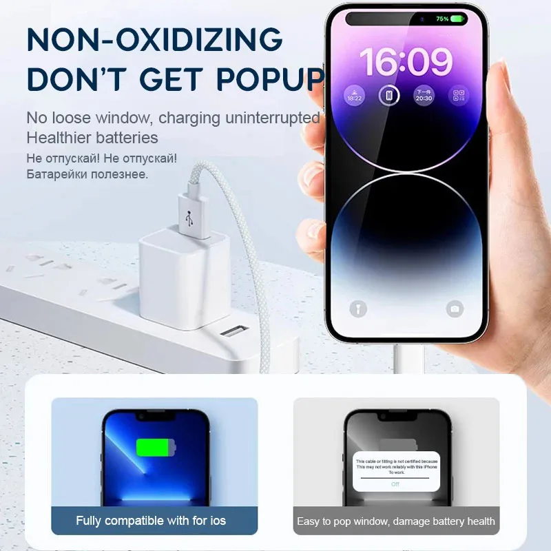 USB-C auf Lightning Kabel 30 W für iPhone 14–11, 2 m – Bild 4