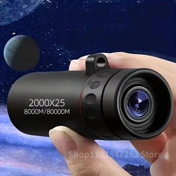 2000x25 HD Monokular Teleskop Mini Tragbare Handy Teleskop mit Halter Outdoor Camping Jagd Vogelbeobachtung