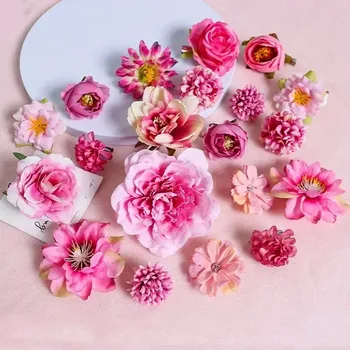 Gemischte künstliche Blumen, Seidenrosen, künstliche Blumen für Zuhause, Zimmer, Hochzeitsdekoration