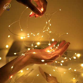 Lichterkette String-Taste Batterie Licht Wohnkultur Wohnzimmer Schlafzimmer Garten Weihnachten Hochzeit Neue