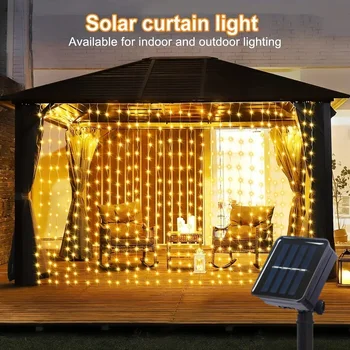 Solar-Lichterketten für den Außenbereich, LED-Lichterketten mit 8 Modi, für Hochzeit, Garten, Schlafzimmer