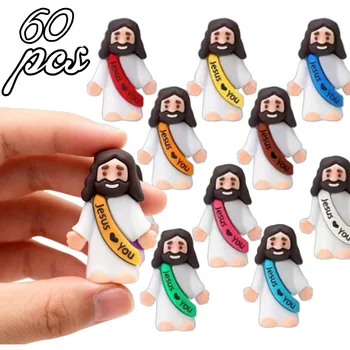 Mini-Jesus-Dekorationen, Cartoon-Statue-Set für Urlaub, Party, Szene, Dekoration, festliche Zimmerfiguren