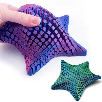 Zappelspielzeug, flexible Schreibtischdekoration, 3D-gedruckter beweglicher Seestern, Stressabbau, Geschenk
