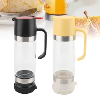 Honigspender, 350 ml, Klarglas-Sirupspender mit Griff, verhindert tropfenden Honigbehälter für Cafés