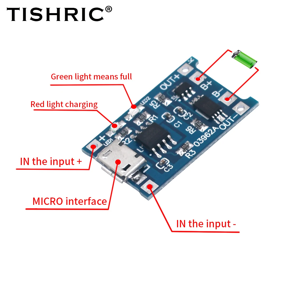 1-10PCS TISHRIC 5V 1A Micro/Typ-c/Mini 18650 TP4056 – Bild 2