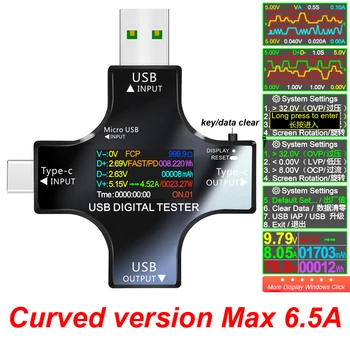 USB Tester TFT Farbe Bluetooth Typ-C PD Digital Voltmeter Strom Meter Amperemeter Spannung USB Strom Tester
