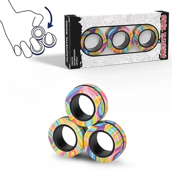 Magnetische Ringe, Fidget-Spielzeug-Set für Erwachsene, Fidget-Magnete, Spinner-Ringe, Fidget-Pack, tolles