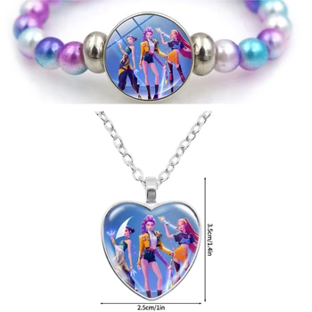 Kpop Rumi Mira Zoey Halskette Armband Zubehör 2-teiliges Set Armband Halskette Party-Geschenke K-pop