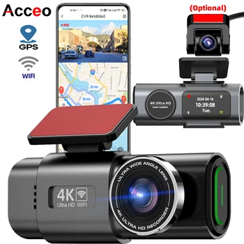 Dash Cam 4K UHD Aufnahme Auto Kamera DVR Nachtsicht Video Recorder Integrierte Wi-Fi Unterstützung GPS 24H