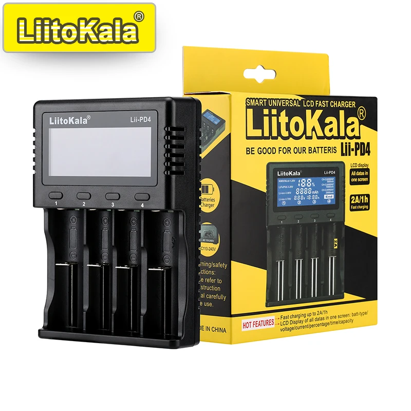 Akku-Ladegerät mit LCD, 2 oder 4 Schächte, 21700/18650/AA/AAA – Bild 6