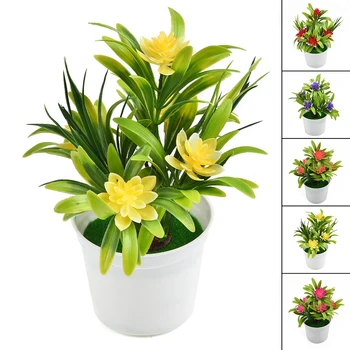 Künstliche Blumen Blumentopf Simulieren Gefälschte Kunststoff Blumen Home Office Decor Geschenk Desktop Bonsai