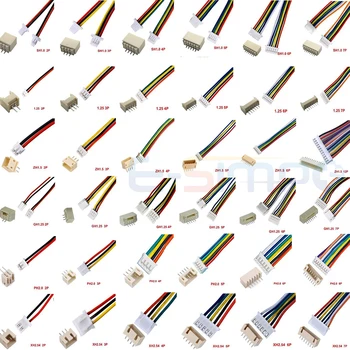 10er-Set SH1.0 1.25 ZH1.5 PH2.0 XH2.54 Steckverbinder Buchsengehäuse 10/20/30cm Kabel + Stecker