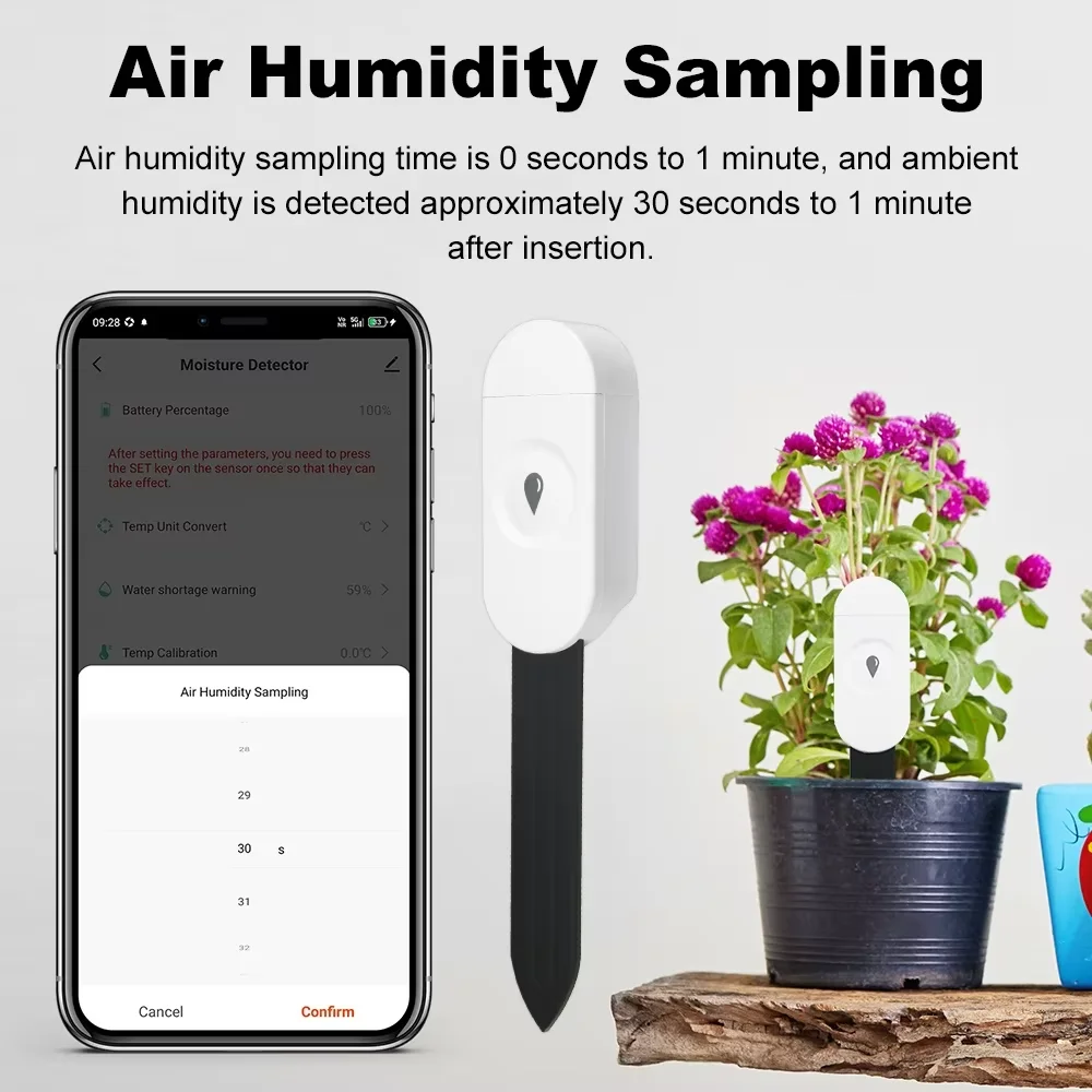 Tuya Smart ZigBee Bodenfeuchtigkeitssensor Temperatur- und – Bild 3