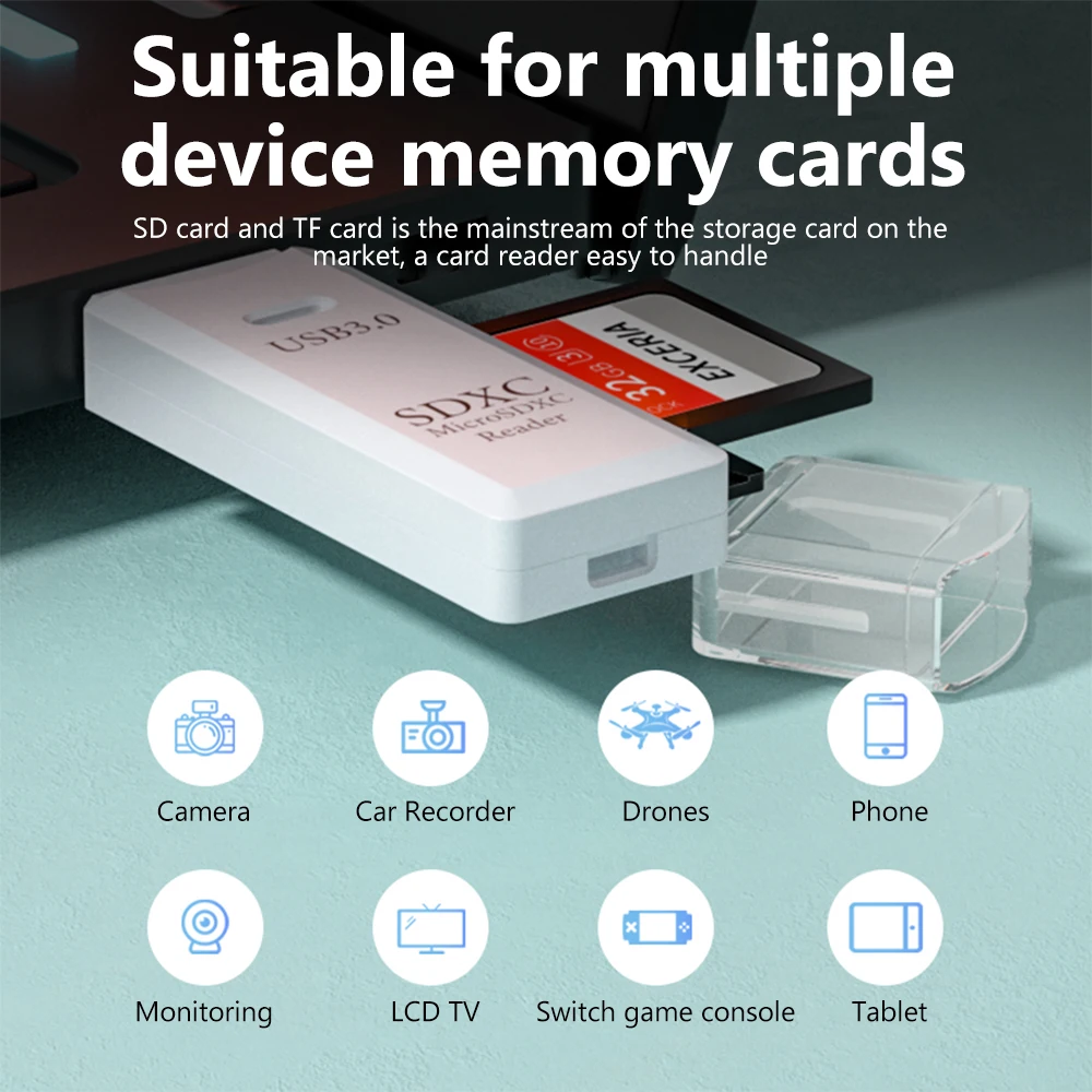 2-in-1 USB 3.0 Kartenleser Micro TF SD Kartenleser – Bild 4