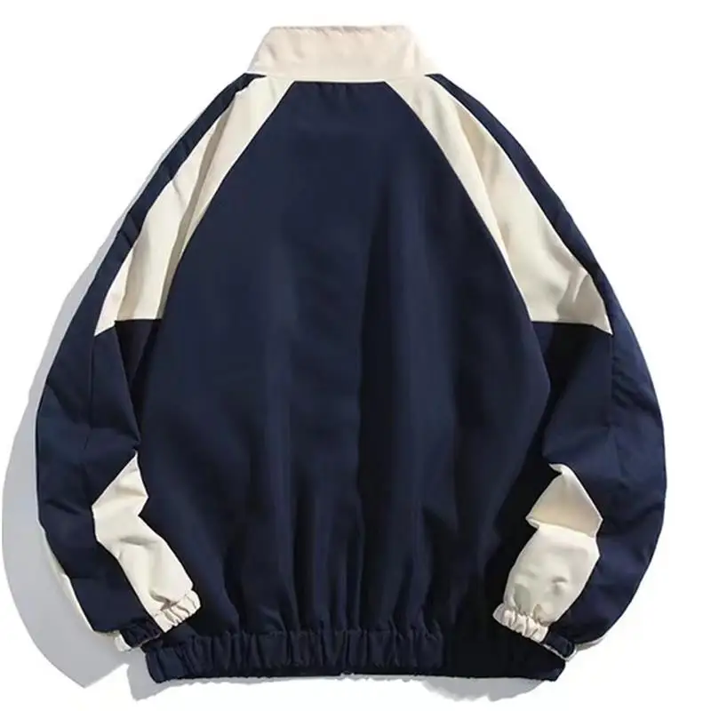 Hip Hop Varsity Jacke Männer High Street Patchwork Farbe – Bild 4