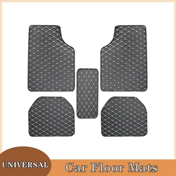 Auto Fußmatten 5Pcs Universal Qualität PU Leder Wasserdichte Auto Fuß Pad Schutz Automobil Innen Auto Innen