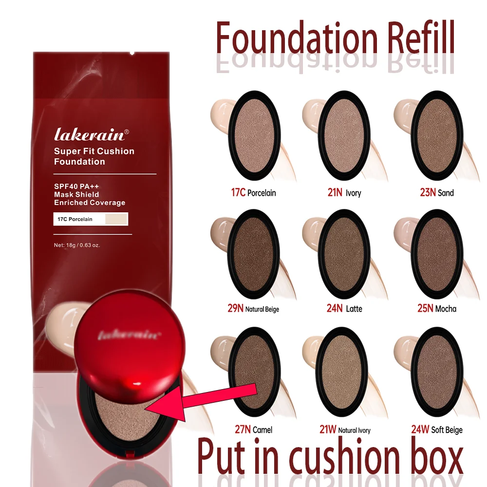 Cushion Refill Foundation, wasserfest, halbmatte rote
