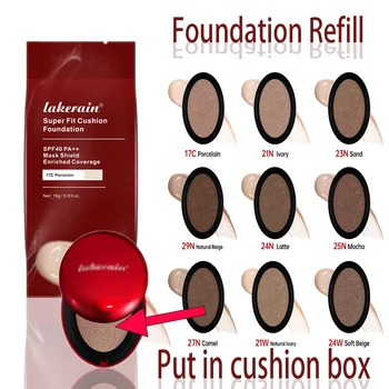 Cushion Refill Foundation, wasserfest, halbmatte rote Oberfläche, 72 Stunden langlebig, aufbaubare Abdeckung