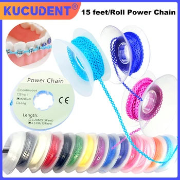 KUCUDENT Dental Kieferorthopädische Elastische Energiekette Für Zahnspangen Gummiband Ultra Powerchains