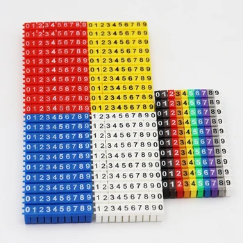 0,3-10 mm2 arabische Ziffern 0-9 0123456789 Nummer, Netzwerkkabel, Draht, C-Typ, Clip, Markierung, Etikett