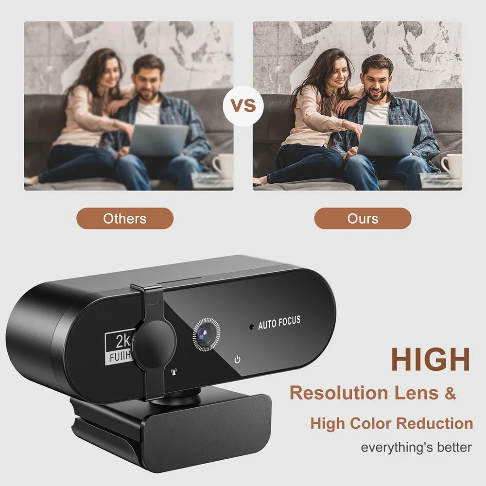 4K Webcam 1080P Mini-Kamera 2K Full HD Webcam mit Mikrofon – Bild 2