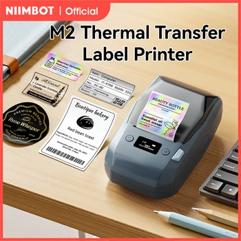 Niimbot M2 Tragbarer Thermotransfer-Etikettendrucker, Multifunktions-Aufkleber-Etikettendrucker