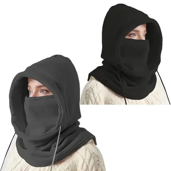 Unisex Winter-Sturmhaube - Winddichte Maske mit Kordelzug, Motorrad-Kopfbedeckung Warme Wintermütze für Kaltes