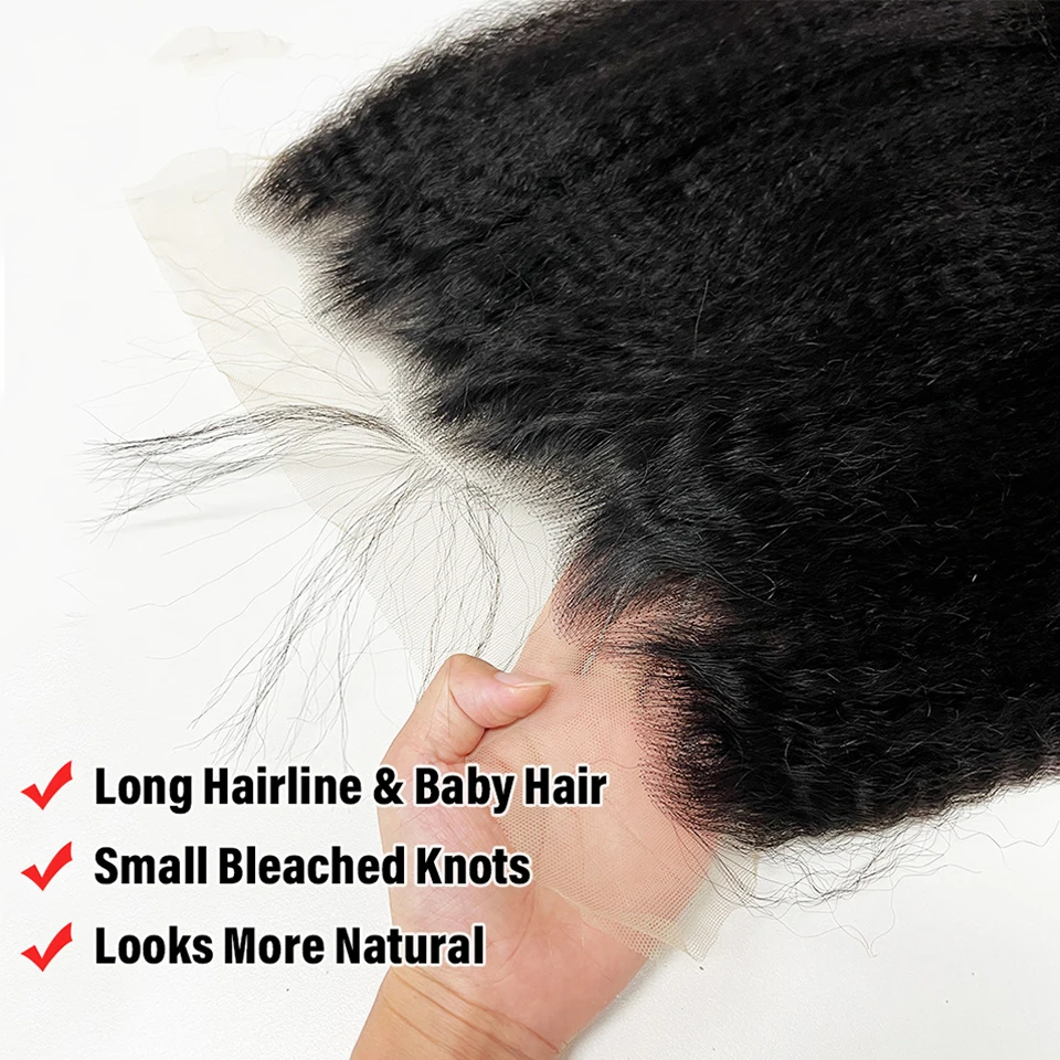 Kinky Straight Lace Closure Frontal Only 5x5 13x6 HD – Bild 2
