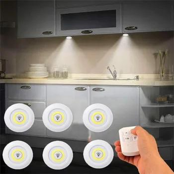 Dimmbare LED-Unterschrankleuchte mit Fernbedienung, batteriebetriebene LED-Schrankbeleuchtung, Kleiderschrank