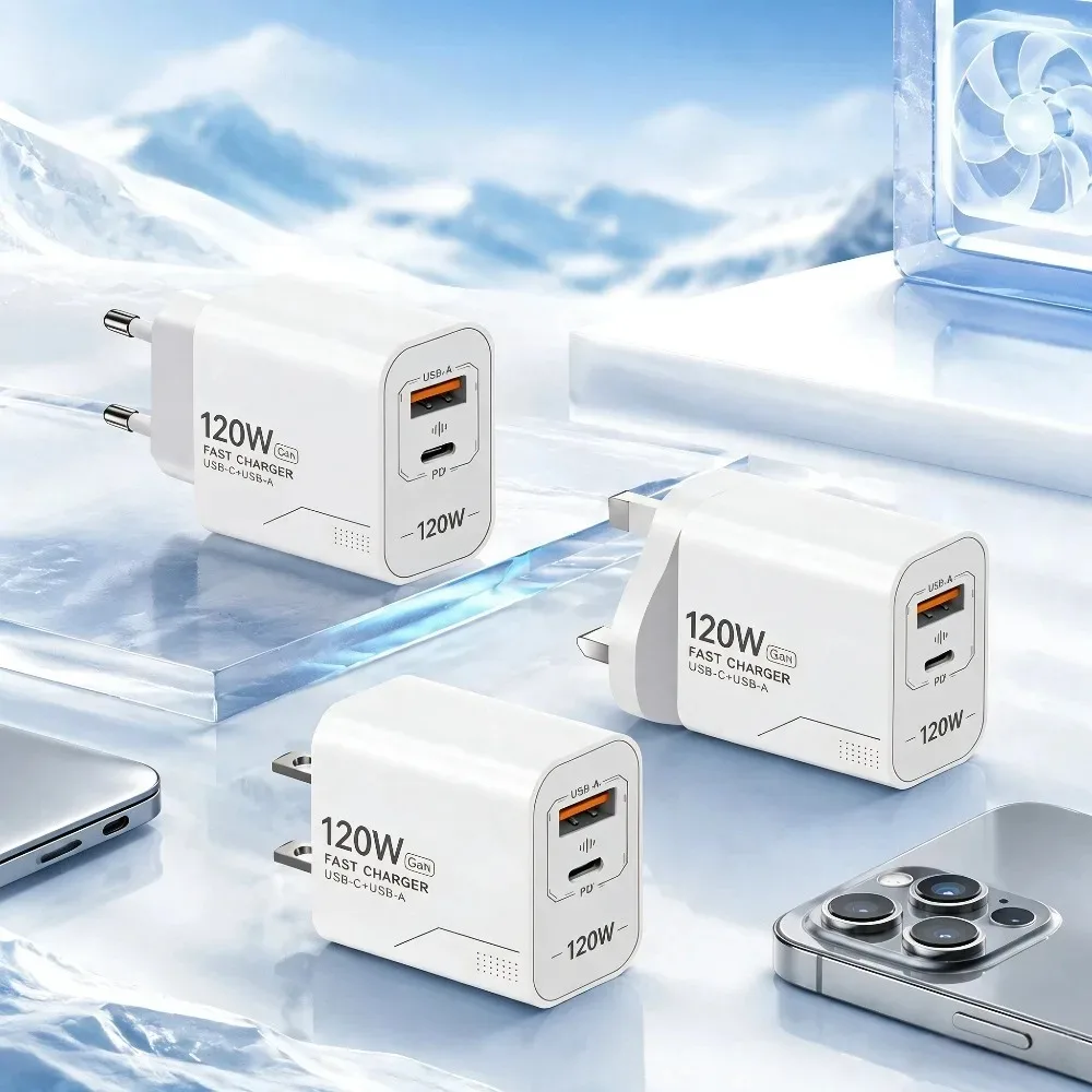 GaN-Ladegerät 120 W mit 2 Ports, USB-C (US-Stecker) – Bild 3