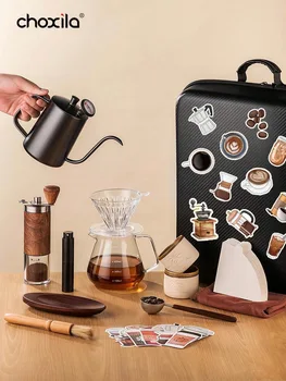 Koffer-Set, Tragbares Reise-Kaffee-Set, Reise-Kaffee-Utensilien-Set, Kaffee-Set mit Aufbewahrungstasche