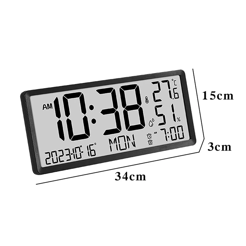 LCD-Display, multifunktionale Wanduhr, einfacher moderner – Bild 6